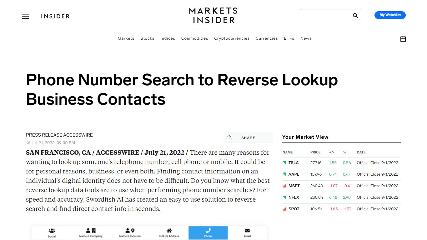 Phone Number Search to Reverse Lookup Business Contacts